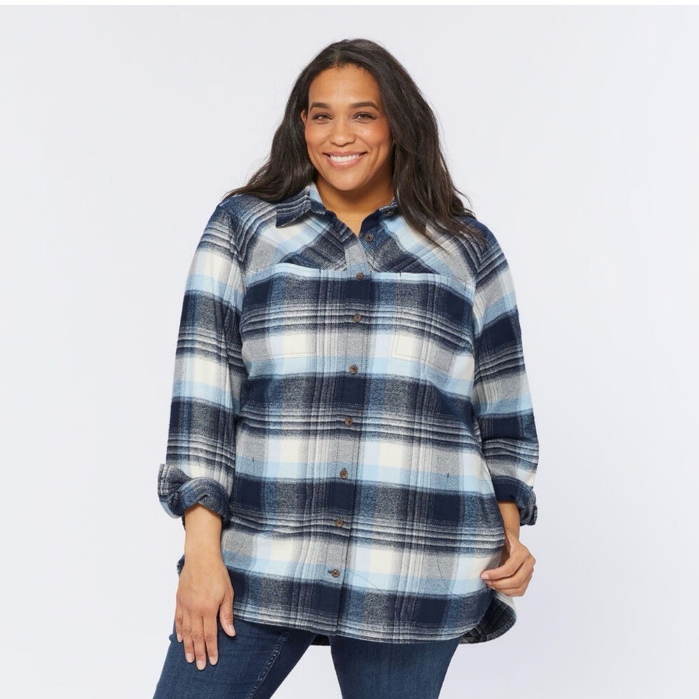 NWT Duluth Trading Co. Women’s Plus Folklore Flannel Tunic Size 1X